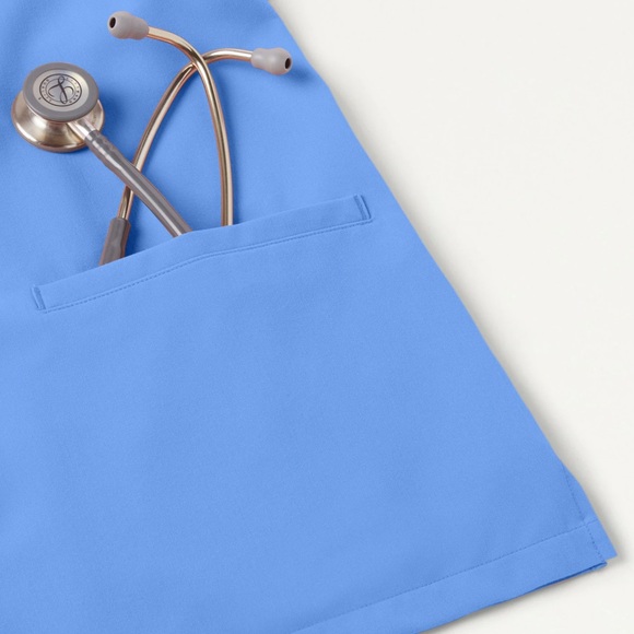 Jaanuu • Helia 3-Pocket Ceil Blue Scrub Top - M - Picture 5 of 14